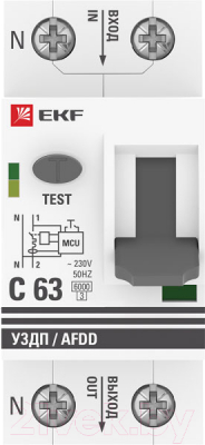 Устройство защиты от дугового пробоя EKF PROxima afdd-2-63C-pro