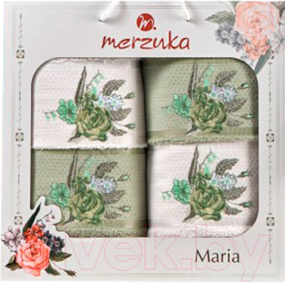 Набор полотенец Merzuka Maria / 11851 (4шт, в коробке, зеленый)