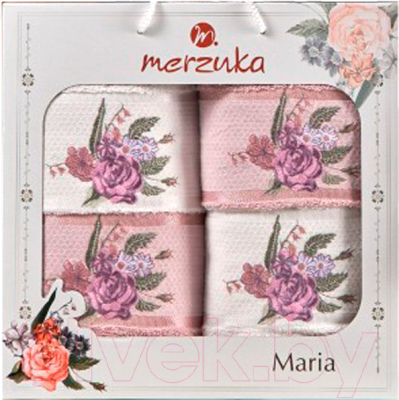 Набор полотенец Merzuka Maria / 11851 (4шт, в коробке, брусничный)