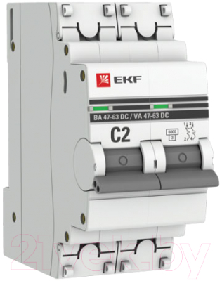 Выключатель автоматический EKF PROxima 2P 2А (C) 6кА ВА 47-63 DC / mcb4763-DC-2-02C-pro