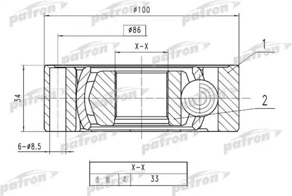 ШРУС Patron PCV1787