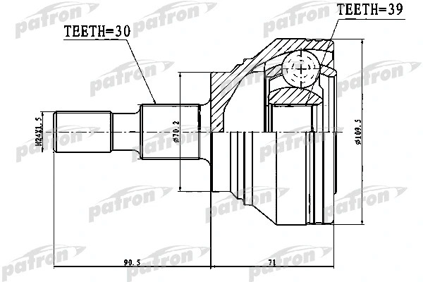 ШРУС Patron PCV1756 — фото 2