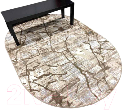 Ковер Radjab Carpet Белла Овал D059A / 8383RK (2.4x3.4, Cream Shirink/Vizon Fdy)