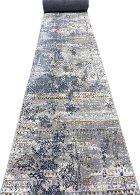 Ковровая дорожка Radjab Carpet Белла D057A / 8032RK (3x25, Cream Shirink/Blue Fdy)