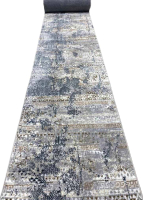 Ковровая дорожка Radjab Carpet Белла D057A / 7593RK (1.2x25, Cream Shirink/Blue Fdy) - 