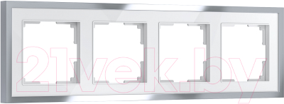Рамка для выключателя Werkel Baguette W0042850 (белый/серебро)