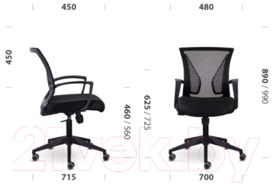 Кресло офисное UTFC Энжел СН-800 (TW-01/Е11-к/черный/черный)