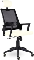 Кресло офисное UTFC Аэро М-808 PL (E01-к/NET202/S-0427/черный/слоновая кость) - 
