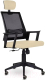 Кресло офисное UTFC Аэро М-808 PL (E01-к/NET202/S-0428/черный/бежевый) - 