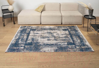 Ковер Radjab Carpet Биллионер Прямоугольник 04271A / 8766RK (1x2, Light Grey/Blue)