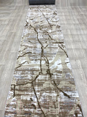 Ковровая дорожка Radjab Carpet Белла D059A / 8055RK (1.2x25, Cream Shirink/Vizon Fdy)
