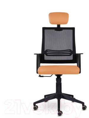 Кресло офисное UTFC Аэро М-808 PL (E01-к/NET202/S-0432/черный/оранжевый)