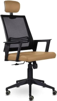 Кресло офисное UTFC Аэро М-808 PL (E01-к/NET202/S-0426/черный/светло-коричневый) - 