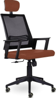 Кресло офисное UTFC Аэро М-808 PL (E01-к/NET202/S-0412/черный/коричневый) - 