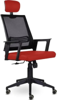 Кресло офисное UTFC Аэро М-808 PL (E01-к/NET202/S-0421/черный/красный) - 