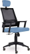 Кресло офисное UTFC Аэро М-808 PL (E01-к/NET202/S-0420/черный/светло-голубой) - 