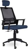 Кресло офисное UTFC Аэро М-808 PL (E01-к/NET202/S-0419/черный/темно-синий) - 