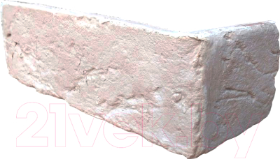 Декоративный камень гипсовый Baastone Кирпич Шамотный угловой элемент 102 (210x70x7-9)