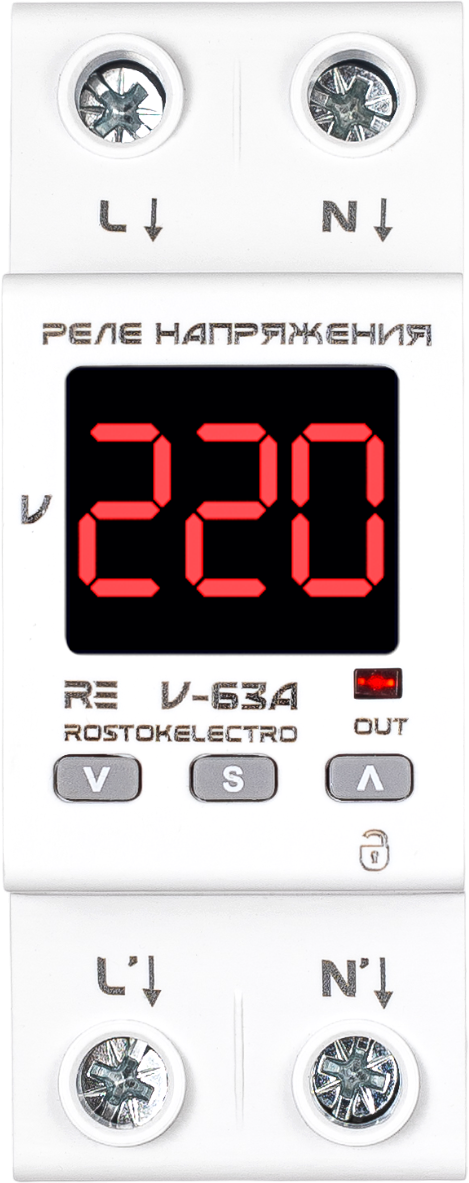 Реле напряжения Rostok Elektro V-63А RE / 46-251