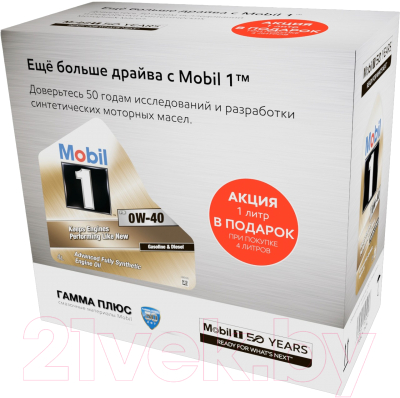 Набор моторных масел Mobil 1 FS 0W40 / 153601 (комплект 4л+1л)