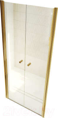 Душевая дверь MaybahGlass MGD-422-3 1980x800 (6 мм, прозрачное стекло/золото)
