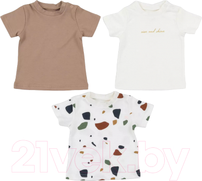 Набор футболок для малышей Rant Mosaic / 4675/1 (р.68, бежевый)