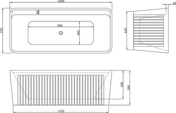 Купить Ванна акриловая Grossman GR-28041 Cristal 160x75 в Слуцке