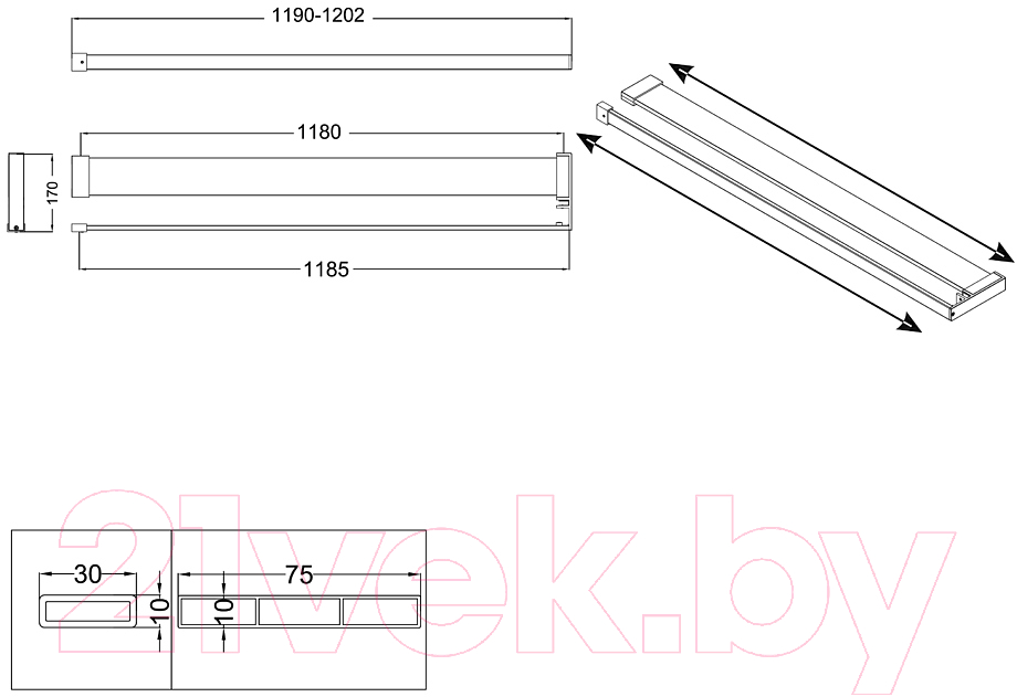 Полка для ванной Niagara NG1275B