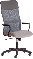 Кресло офисное Tetchair Practic флок/кожзам (серый) - 