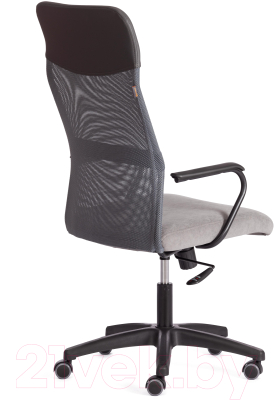 Кресло офисное Tetchair Practic флок/кожзам (серый)