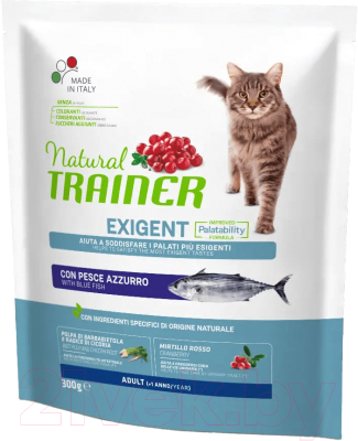 Сухой корм для кошек Trainer Natural Exigent для привередливых кошек с пеламидой (300г)