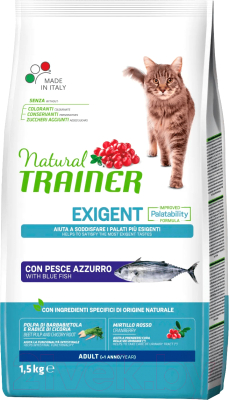 Сухой корм для кошек Trainer Natural Exigent для привередливых кошек с пеламидой (1.5кг)