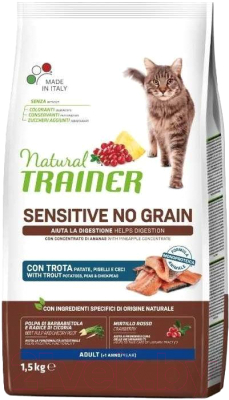 Сухой корм для кошек Trainer Natural No Grain Sensitive с форелью (1.5кг)