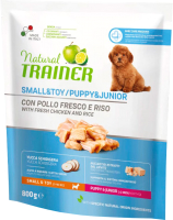 Сухой корм для собак Trainer Natural для щенков мелк и миниат пород до 12 мес., курица (800г) - 