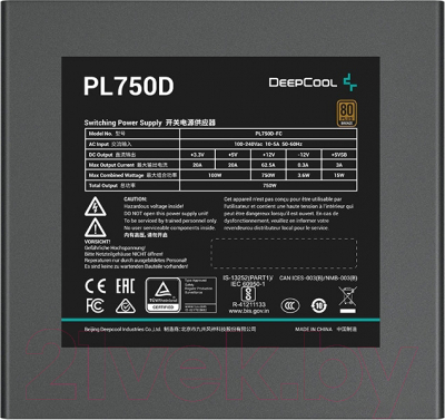 Блок питания для компьютера Deepcool PL750 750W (R-PL750D-FC0B-EU)