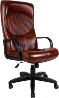 Кресло офисное Деловая обстановка Гермес Стандарт (кожа люкс/бордовый) - 