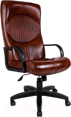 Кресло офисное Деловая обстановка Гермес Стандарт (кожа люкс/бордовый)