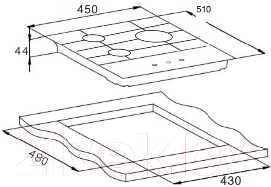 Газовая варочная панель Weissgauff HGG 451 BGh Nano Glass