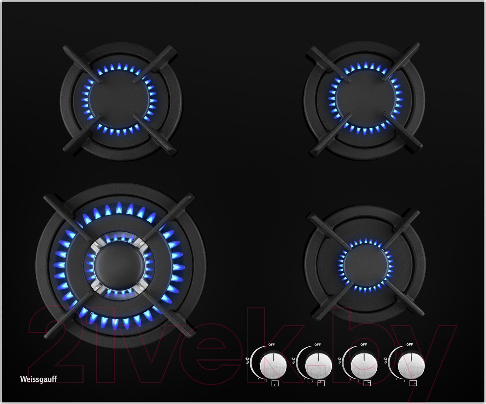 Газовая варочная панель Weissgauff HGG 640 BG Nano Glass