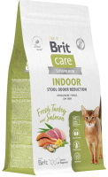 Сухой корм для кошек Brit Care Cat Indoor Stool Odour Reduction с индейкой / 5066117 (1.5кг) - 
