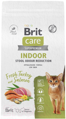 Сухой корм для кошек Brit Care Cat Indoor Stool Odour Reduction с индейкой / 5066117 (1.5кг)