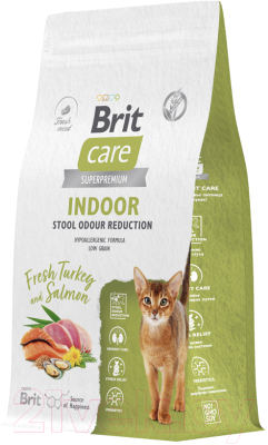 Сухой корм для кошек Brit Care Cat Indoor Stool Odour Reduction с индейкой / 5066117 (1.5кг)