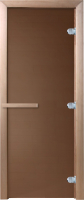 Стеклянная дверь для бани/сауны Doorwood Теплая ночь 190x80 (бронза матовая, коробка хвоя) - 