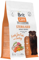 Сухой корм для кошек Brit Care Cat Sterilised Weight Control с рыбой и индейкой / 5066230 (1.5кг) - 