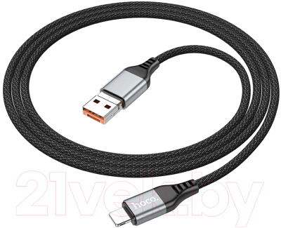 Кабель Hoco U128 2в1 USB/Type-C to Lightning (черный)