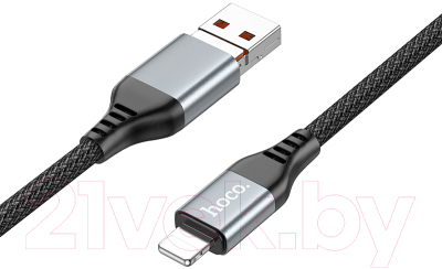 Кабель Hoco U128 2в1 USB/Type-C to Lightning (черный)