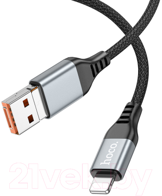 Кабель Hoco U128 2в1 USB/Type-C to Lightning (черный)