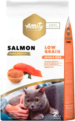 Сухой корм для кошек Amity Super Premium с лососем (2кг)