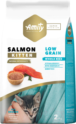 Сухой корм для кошек Amity Super Premium для котят с лососем (2кг)