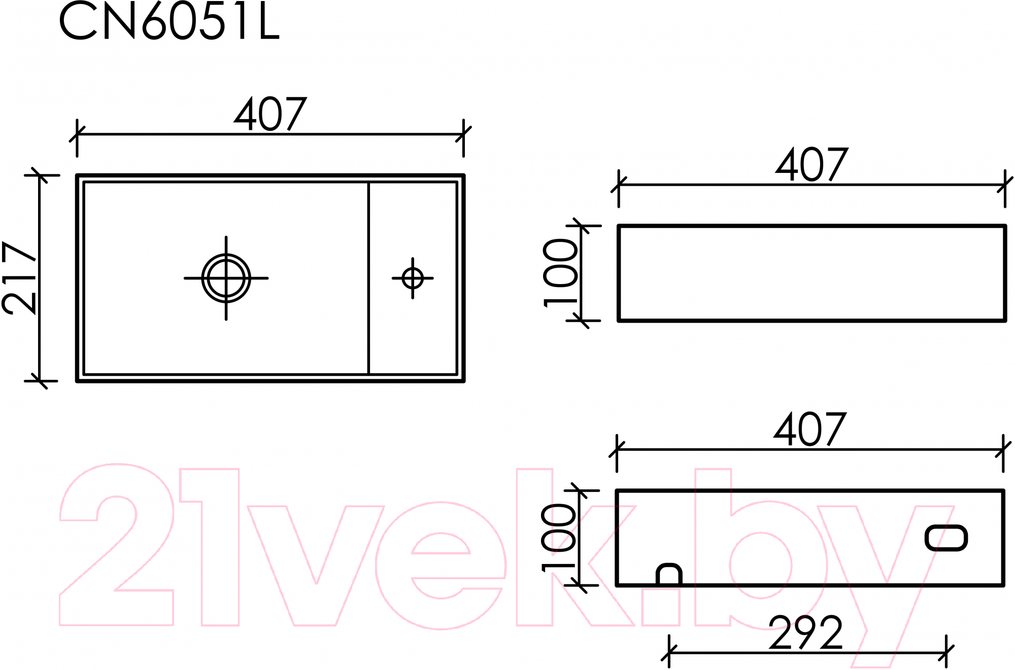 Умывальник Ceramica Nova Element L CN6051LMC